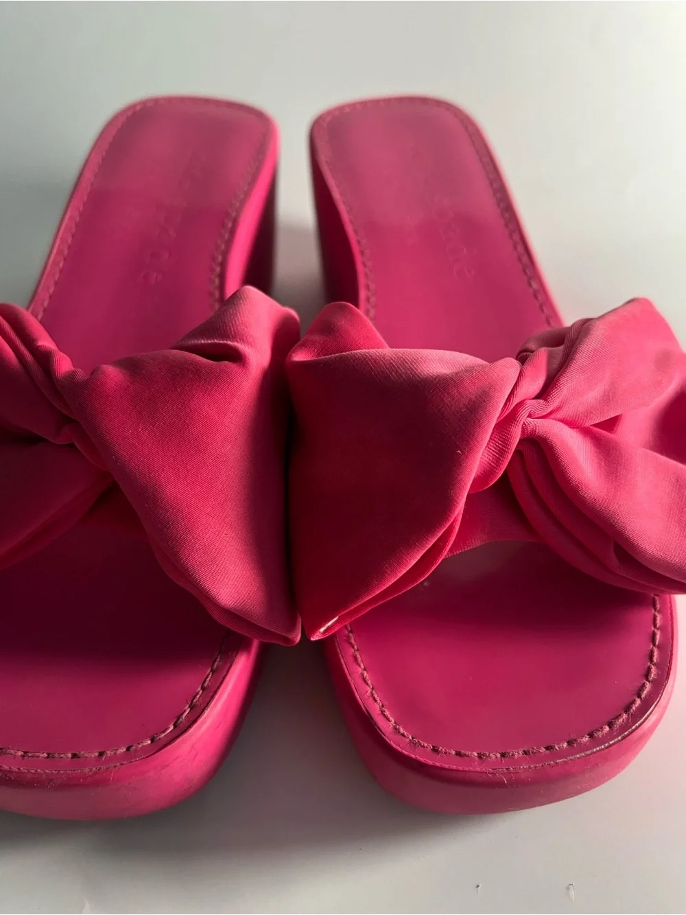 Kate Spade Hot Pink Bow Slide Wedge Sandals Size 9.5